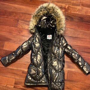 Appaman Shiny Puffer Jacket with Faux Fur Hood